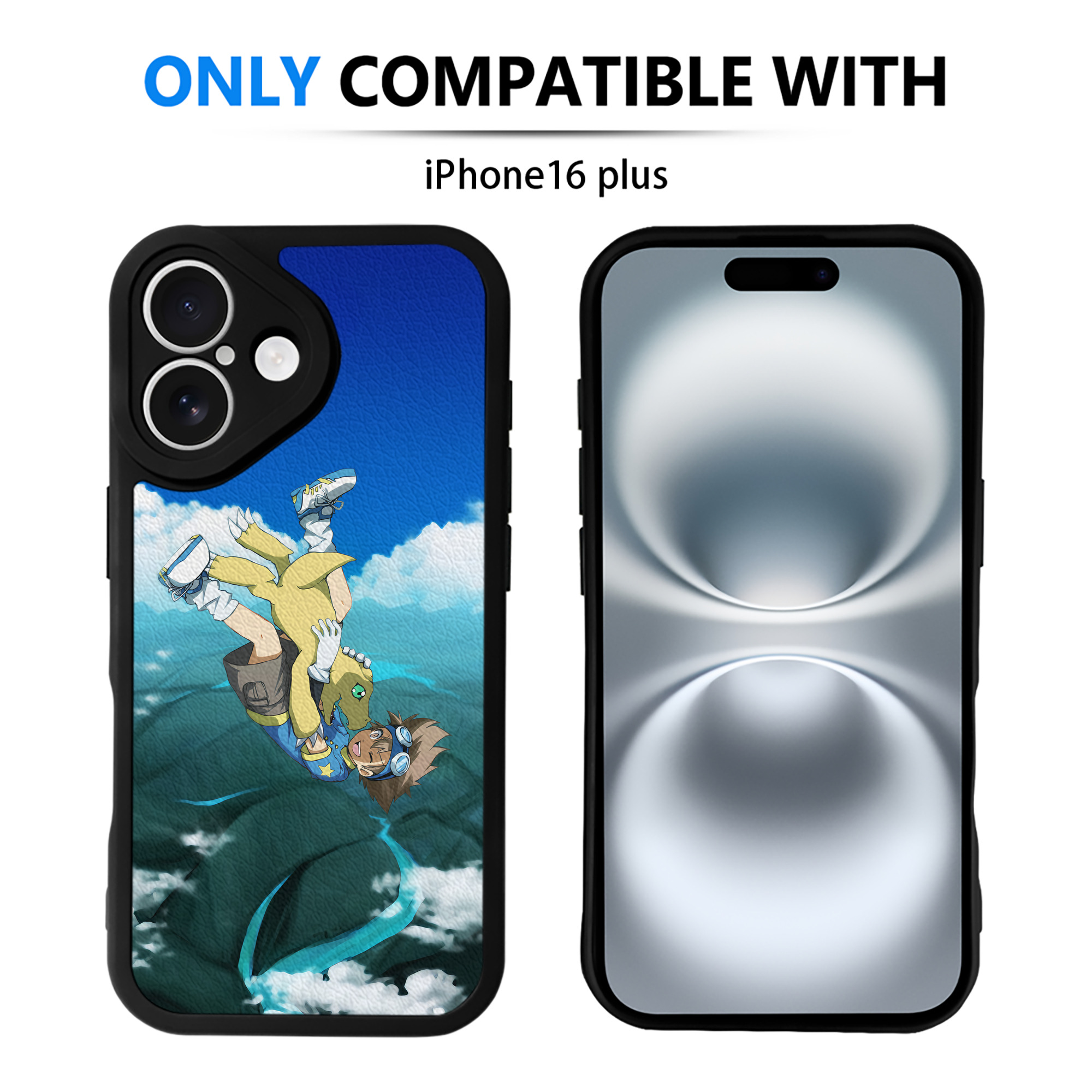 （画像用） Digimon デジタルモンスター/デジモン 【iPhone 16シリーズ対応】シリコンスマホケース（レザー調） 材質：シリコン